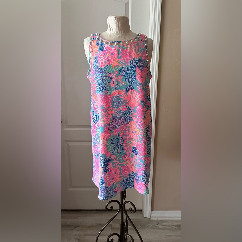 Lilly Pulitzer Multicolor Tropical Shift Dress - Pink & Aqua